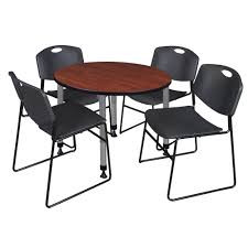 Round table and office chairs