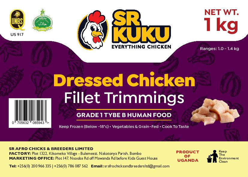 Dressed Chicken Fillet Trimmings (per kg)