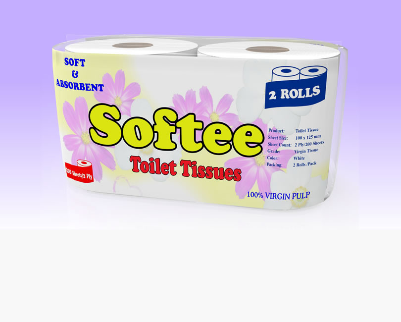 Softee Toilet Paper Tissue Paper 2 PCS/ 100 ROLLS ( 2 X 50) / BAIL