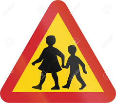 School ahead sign post