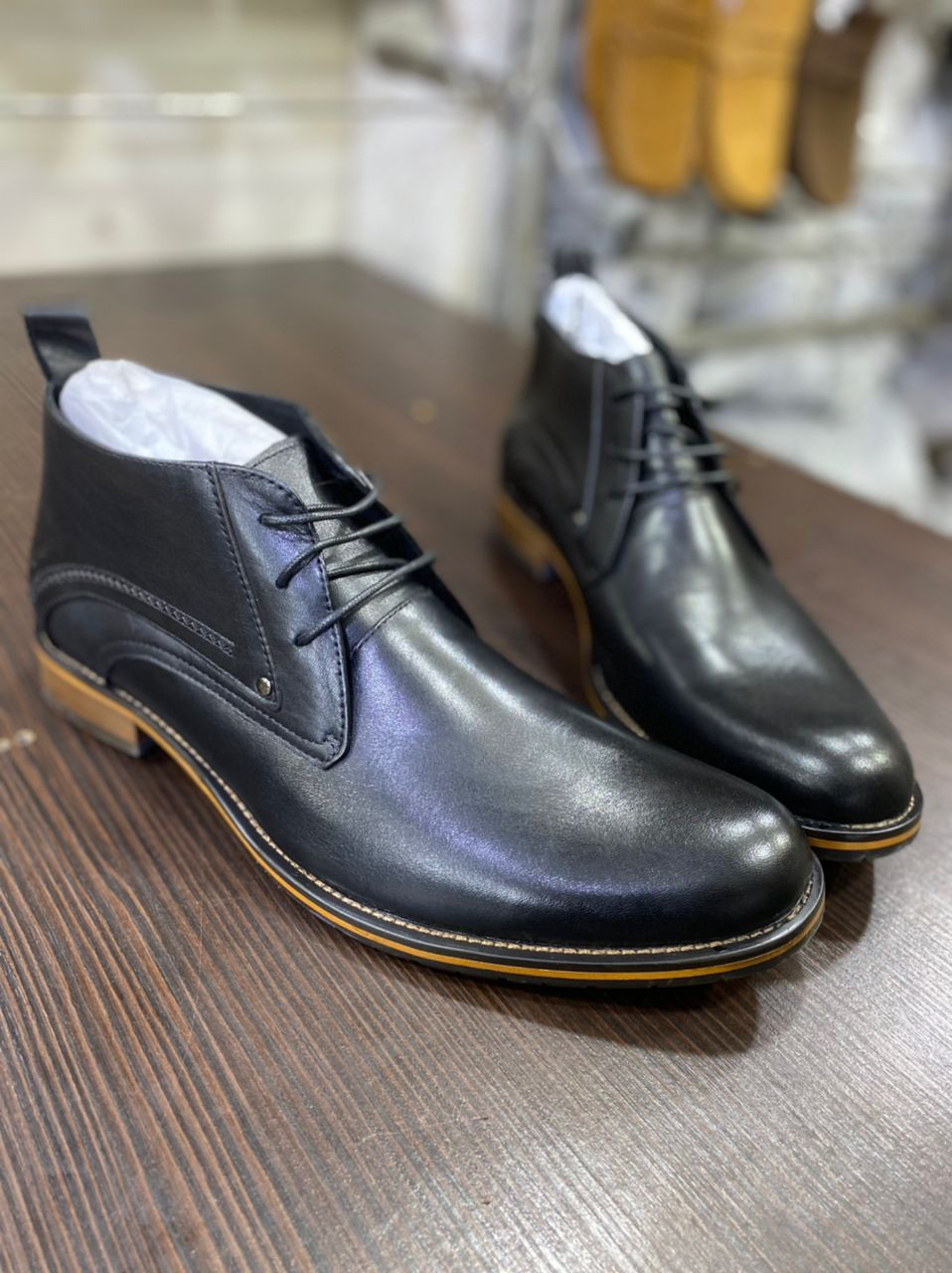 Men’s Boots Black Leather Boots Gentle Shoes