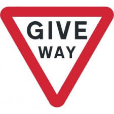 Give way sign post