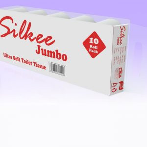 Silkee Jumbo Toilet Paper, Toilet Tissue 10 PCS / Carton 100 ROLLS (10 x 10) /BAIL