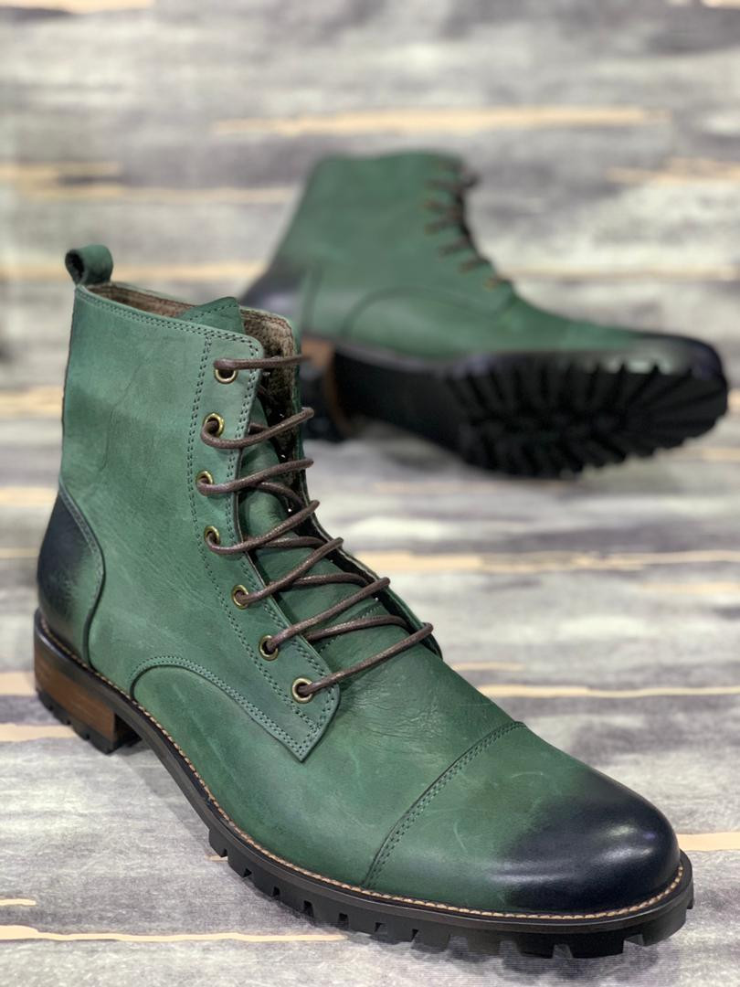 Pure Leather and Rubber Sole Boot Shoes Men