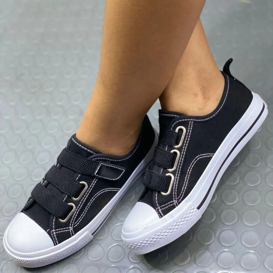 Eve Black Avengers Unisex Sneakers with Velcro Canvas Shoes Couple Walking Sports Shoes Flat Casual Sneaker