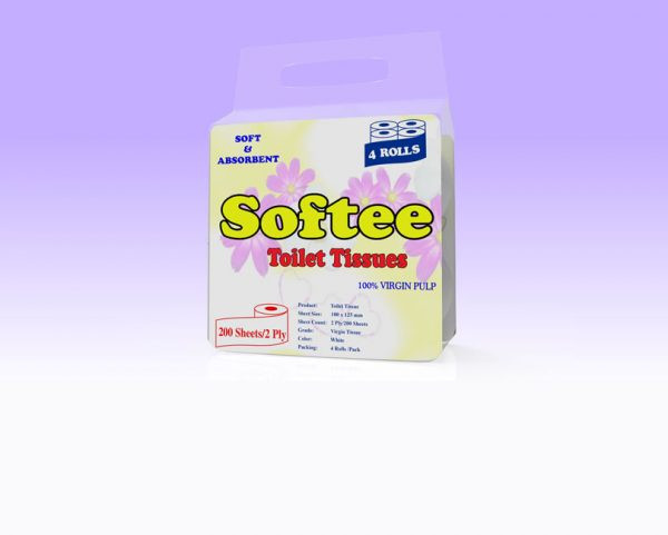 Softee Toilet Paper, Tissue paper 4 PCS/ 96 ROLLS ( 4 X 24 )/ BAIL