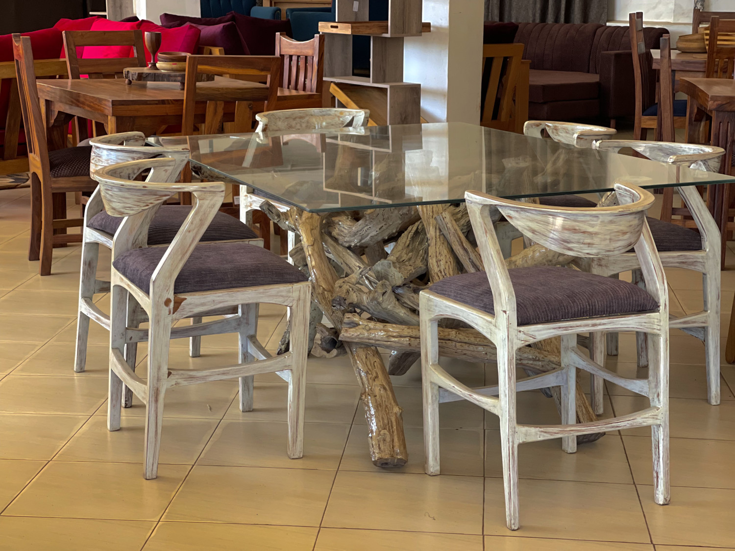 Century Rectangular transparent furniture Dining Table with seaters