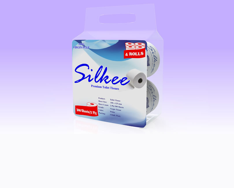 Silkee Premium Toilet Paper, Toilet Tissue 4 PCS/ Carton 96 ROLLS ( 4 X 24 )/ BAIL