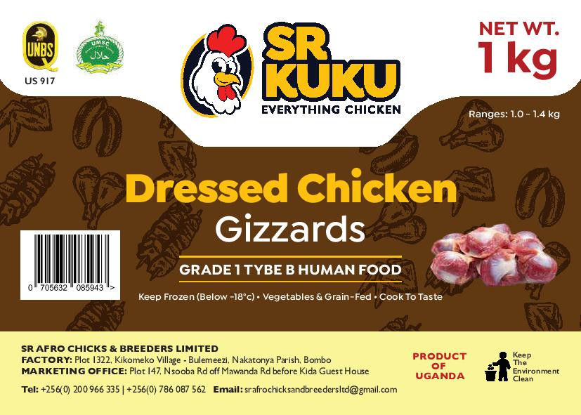 Dressed Chicken Gizzards (per kg)